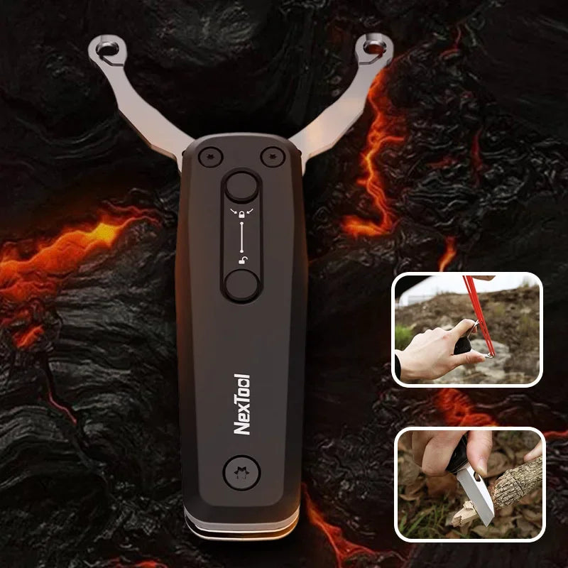 Outdoor Multifunctional Slingshot Bow Folding Knife Compact Portable Survival Knife Metal Competitive Self-Defense Portable Hunt