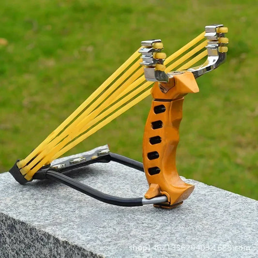 With Wrist Support Power Slingshot Traditional Metal Big Oower Outdoor Hunting Slingsshot Catapult Rubber Band
