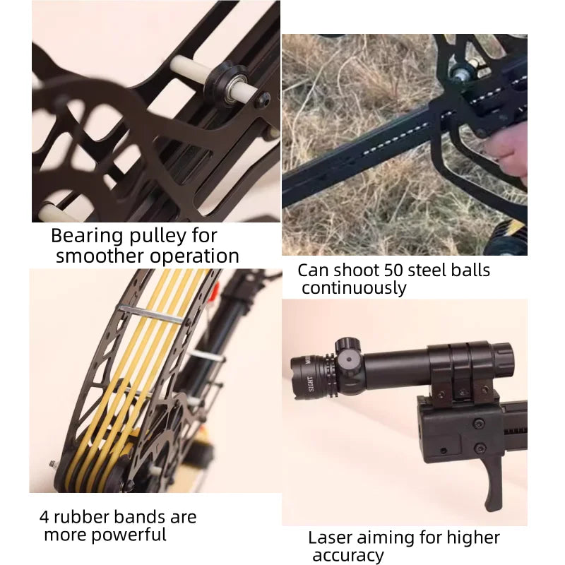 Hunting slingshot laser aiming super powerful outdoor competitive hunting round leather high-power rubber