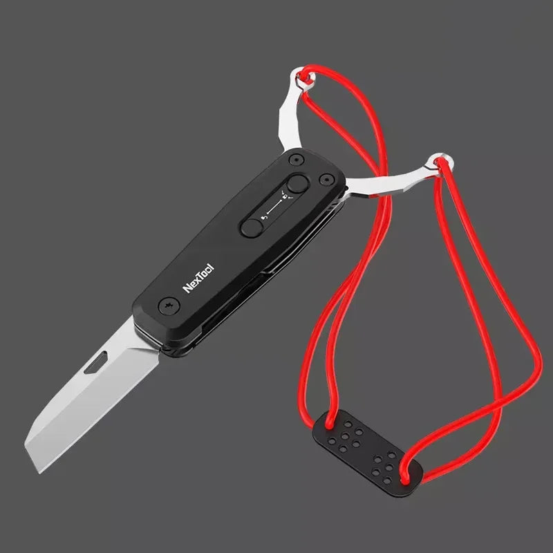 Outdoor Multifunctional Slingshot Bow Folding Knife Compact Portable Survival Knife Metal Competitive Self-Defense Portable Hunt
