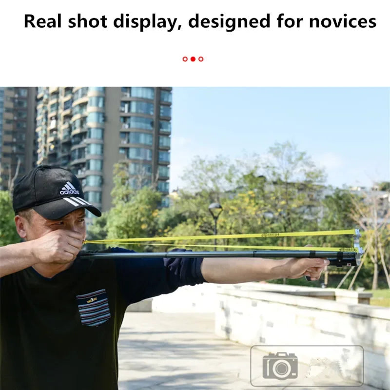 Powerful Straight Rod Laser Slingshot Hunting Slingsshot Can Stretch The Length and High Precision Laser Aiming Outdoor
