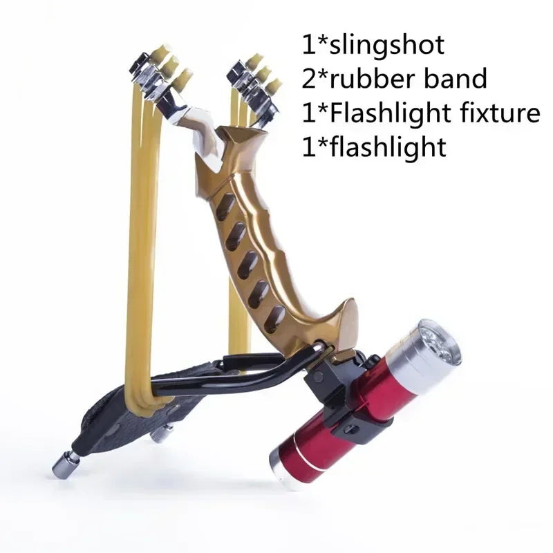 With Wrist Support Power Slingshot Traditional Metal Big Oower Outdoor Hunting Slingsshot Catapult Rubber Band