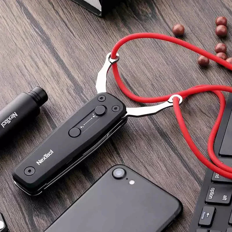 Outdoor Multifunctional Slingshot Bow Folding Knife Compact Portable Survival Knife Metal Competitive Self-Defense Portable Hunt