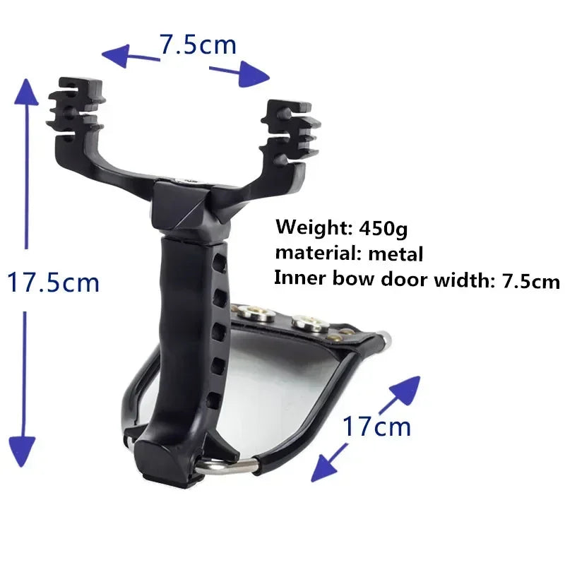 With Wrist Support Power Slingshot Traditional Metal Big Oower Outdoor Hunting Slingsshot Catapult Rubber Band
