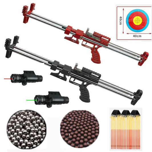 80LBS laser aiming powerful slingshot outdoor hunting fish shooting rubber band power steel ball shooting telescopic bow and arr