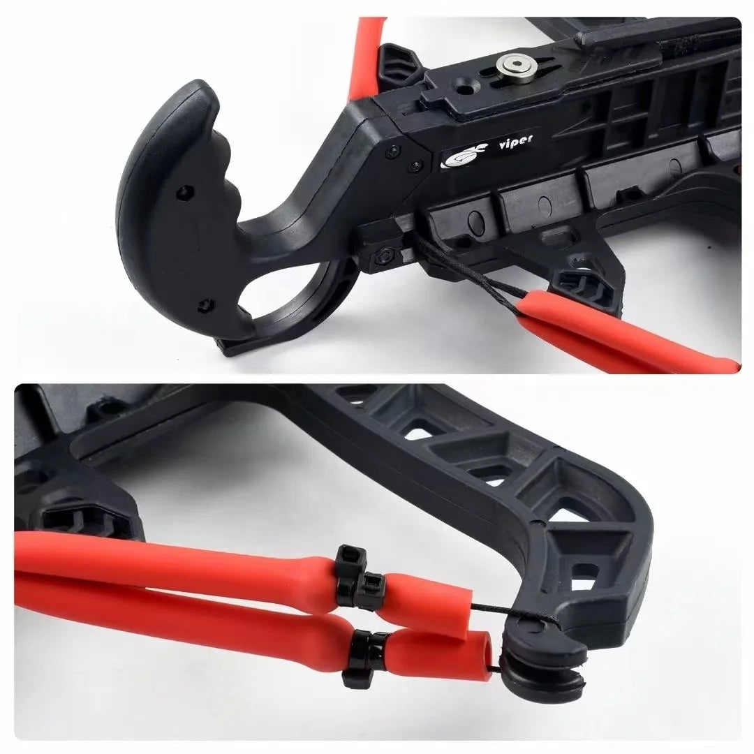 60LBS Laser Aiming Carbon Arrow Dual use Compound Bow Multi Strand Rubber Band Pulley Bow Outdoor Hunting and Shooting Slingshot