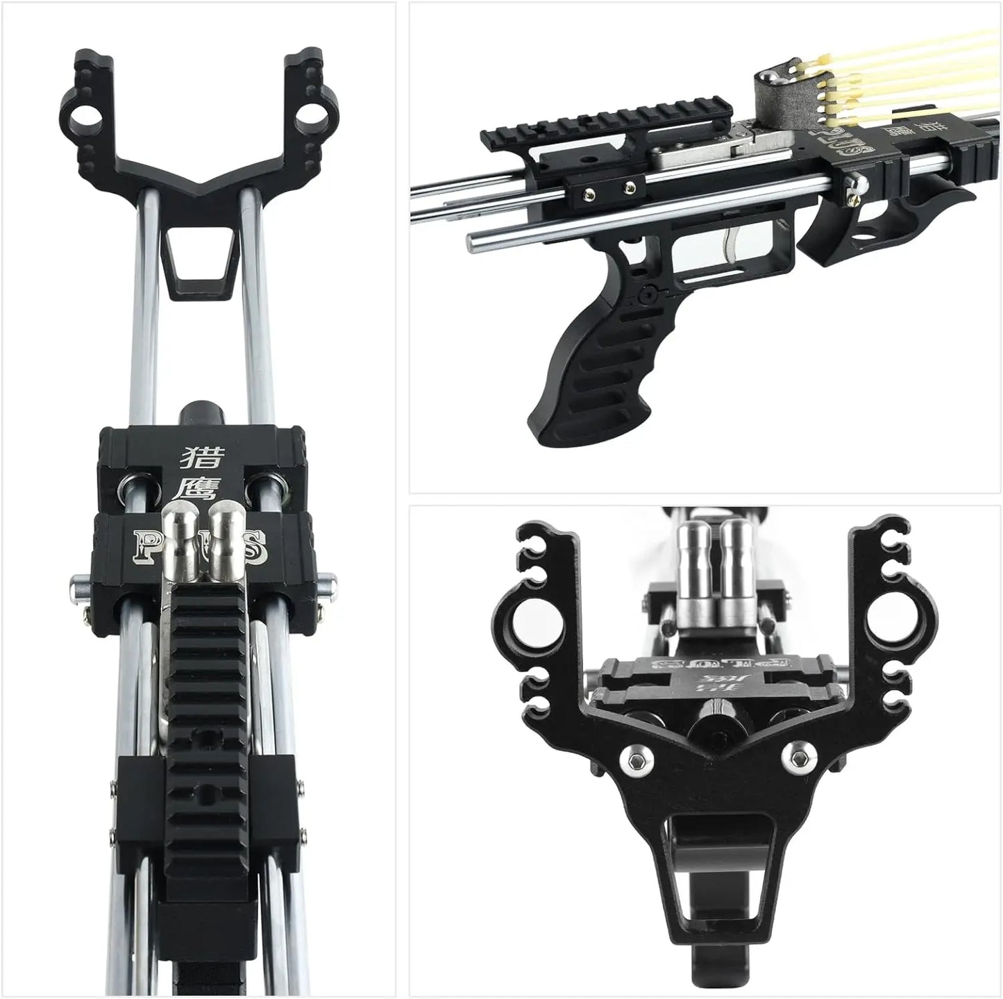 80LBS laser aiming powerful slingshot outdoor hunting fish shooting rubber band power steel ball shooting telescopic bow and arr